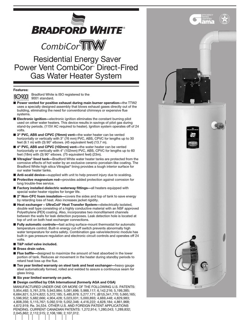 Bradford White CombiCor TTW Specification sheet