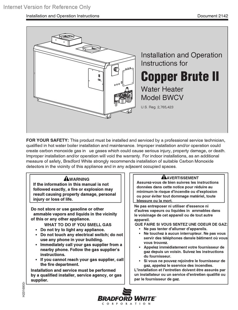 Bradford White BWCV Installation and operation instructions