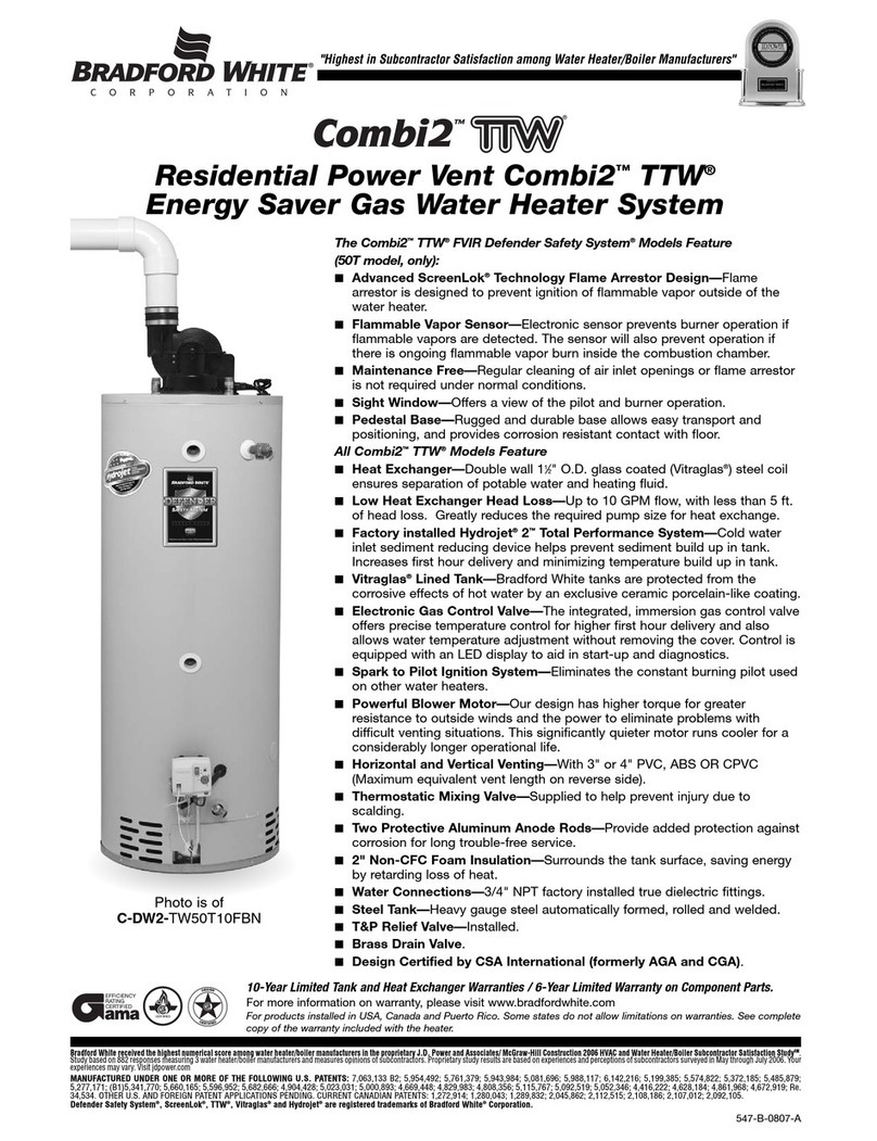 Bradford White Combi2 TTW C-DW2-TW50T10FBN Specification sheet Bradford White Combi2 TTW C-DW2-TW50T10FBN Specification sheet