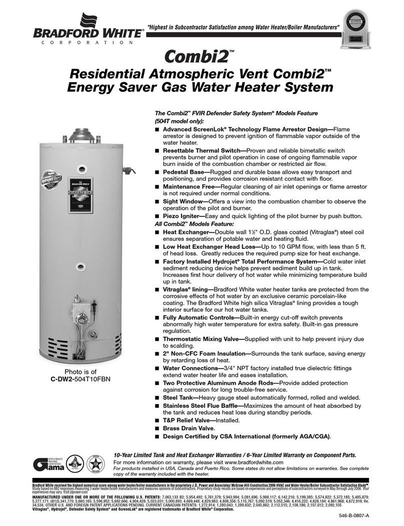Bradford White Combi2 C-DW2-504T10FBN User manual Bradford White Combi2 C-DW2-504T10FBN User manual
