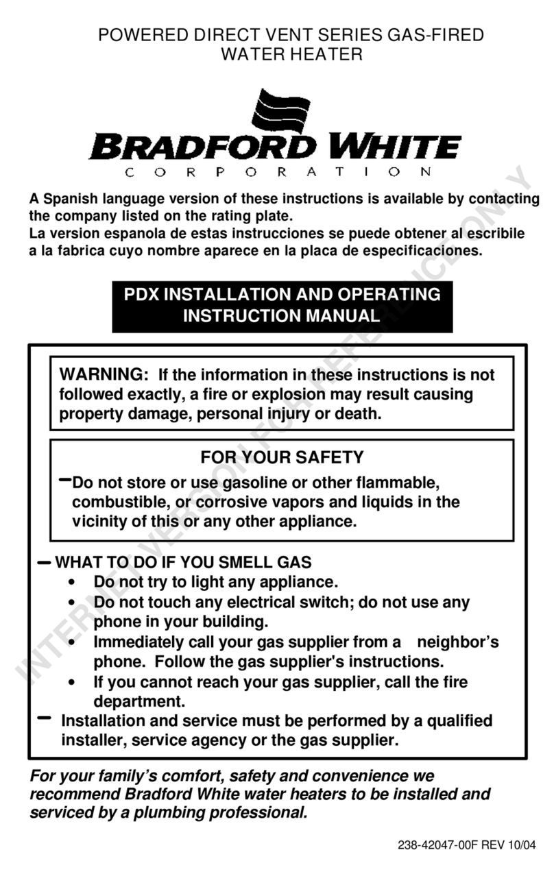 Bradford White Powered Direct Vent Series Installation and operating instructions