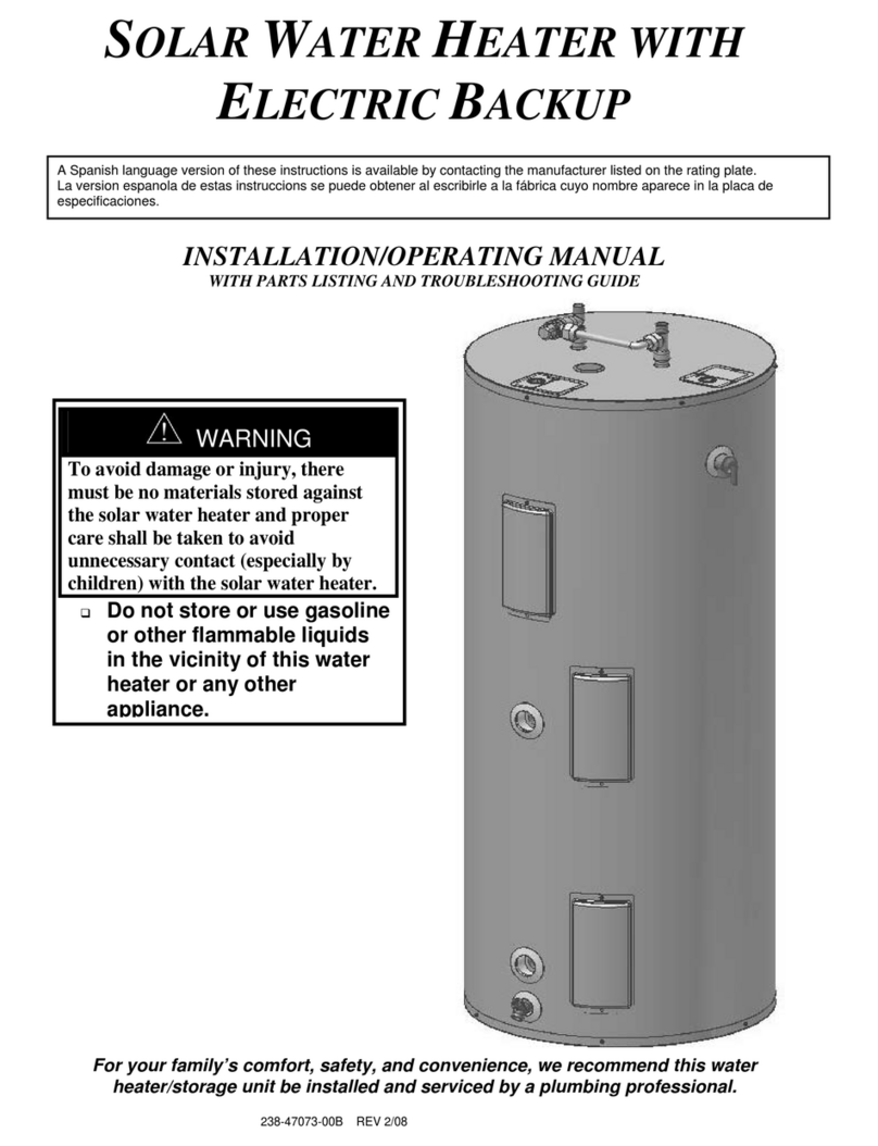 Solar Solar Water Heater Installation & operating manual
