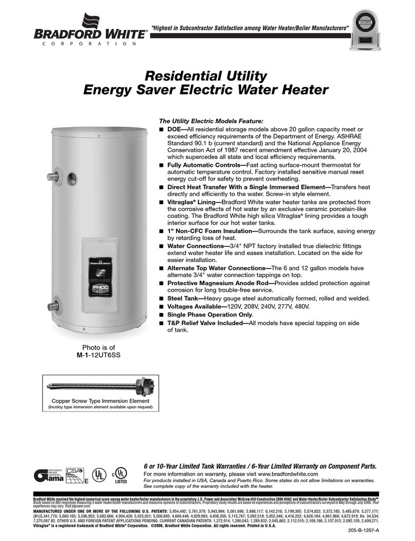 Bradford White M-1-12UT6SS Specification sheet Bradford White M-1-12UT6SS Specification sheet