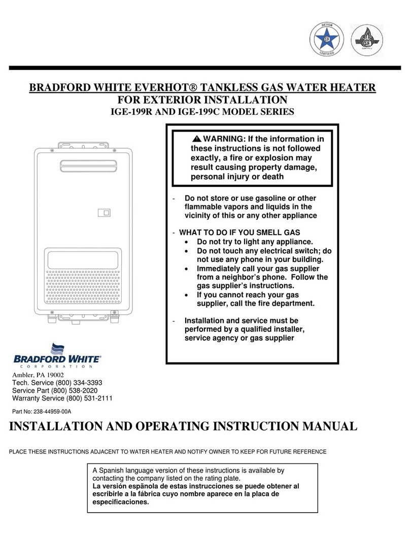 Bradford White Everhot IGE-199C Series Installation and operating instruction manual