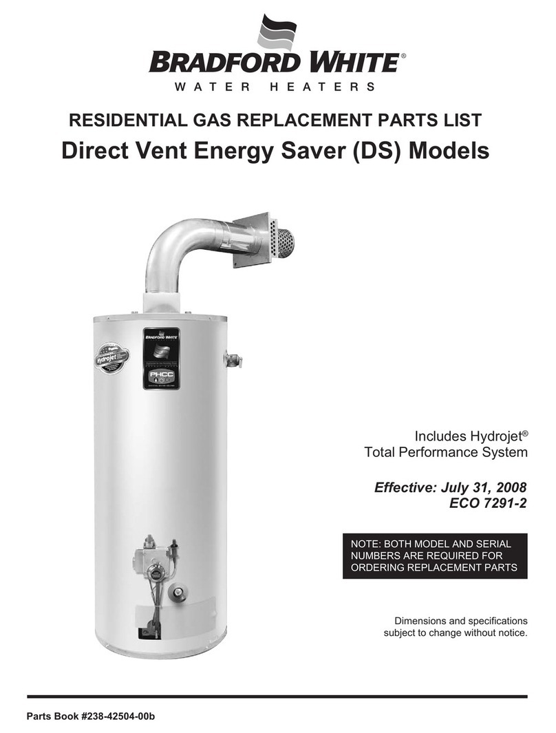 Bradford White Includes Hydrojet DS parts list