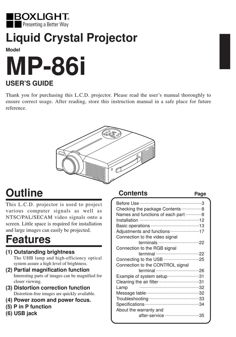 BOXLIGHT MP-86i user guide