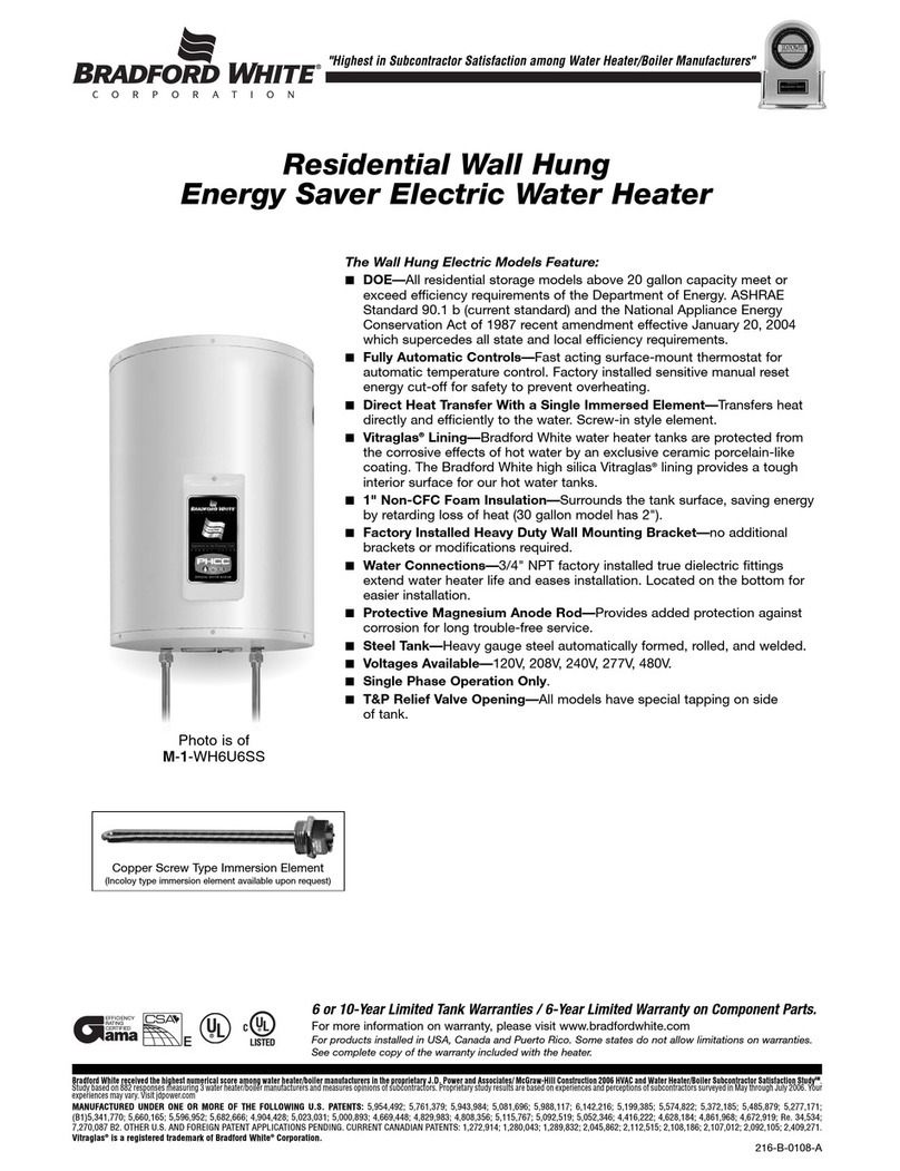 Bradford White 216-B Specification sheet