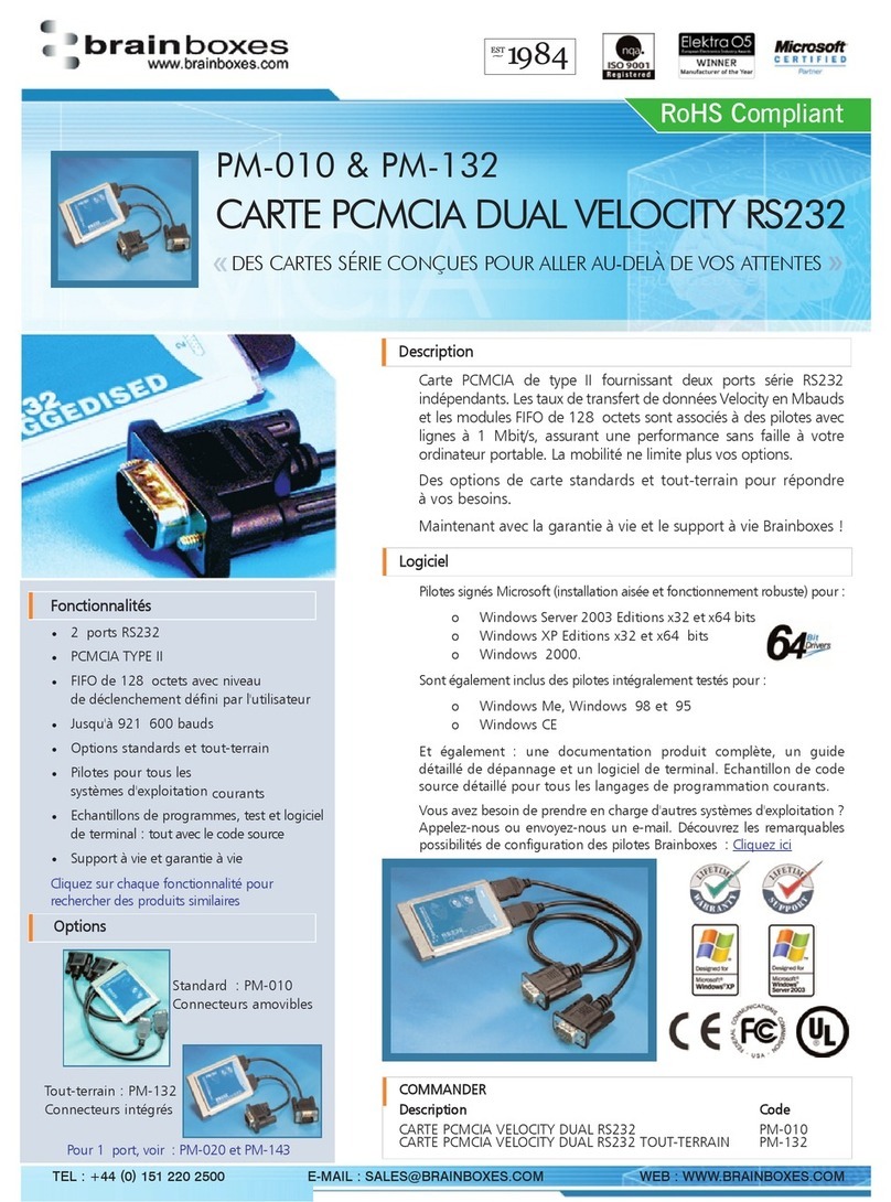 Brainboxes Dual Velocity PM-132 Specification sheet
