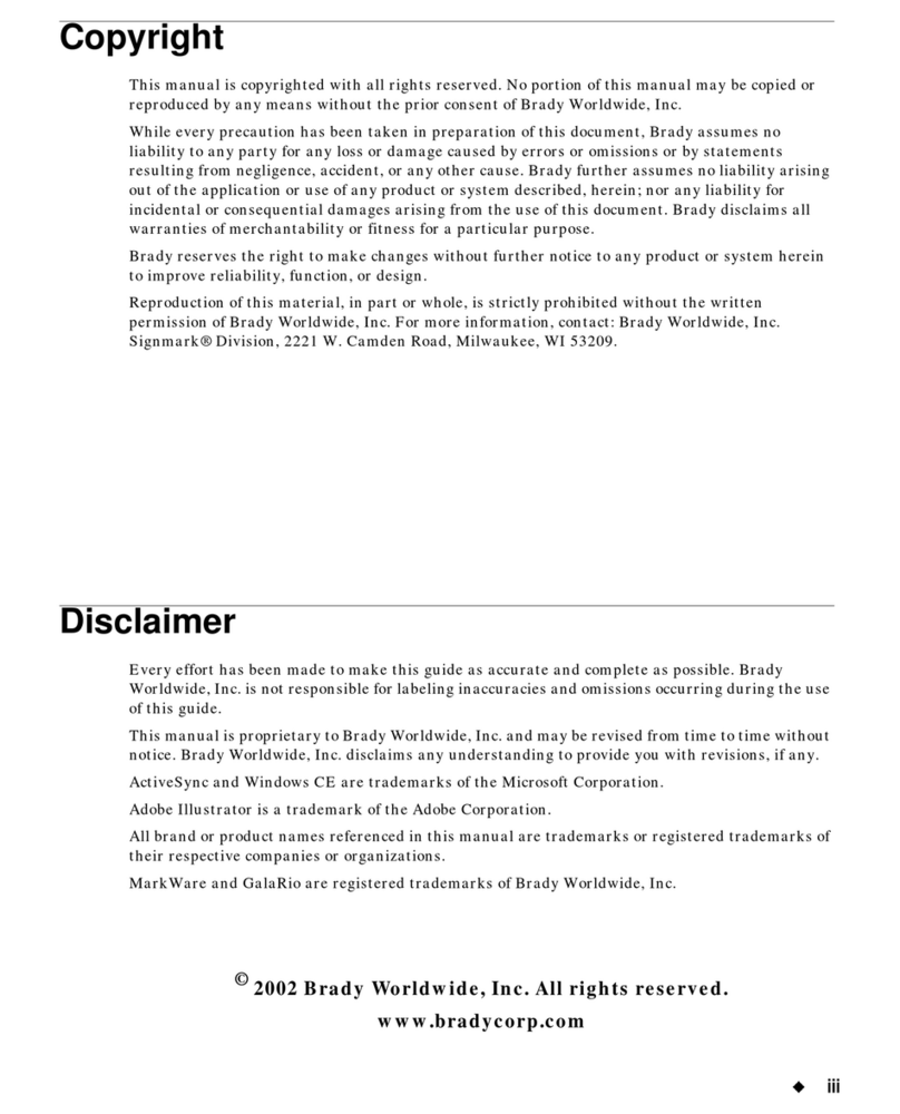 Brady label maker User manual