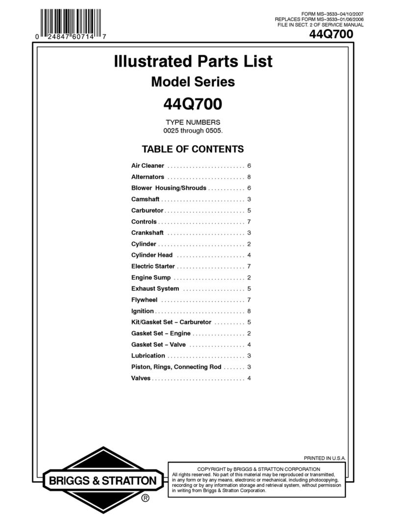 Briggs & Stratton 44Q700 Series Illustrated parts list Briggs & Stratton 44Q700 Series Illustrated parts list
