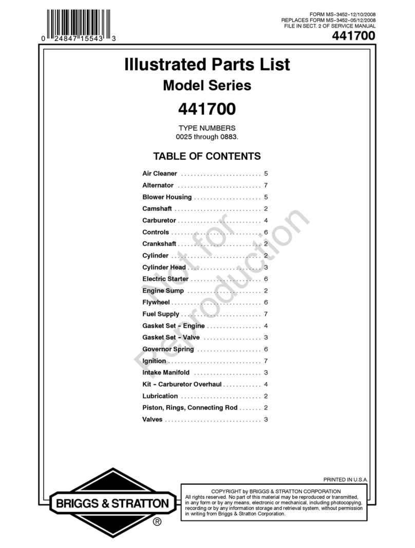 Briggs & Stratton 441700 Series Setup guide