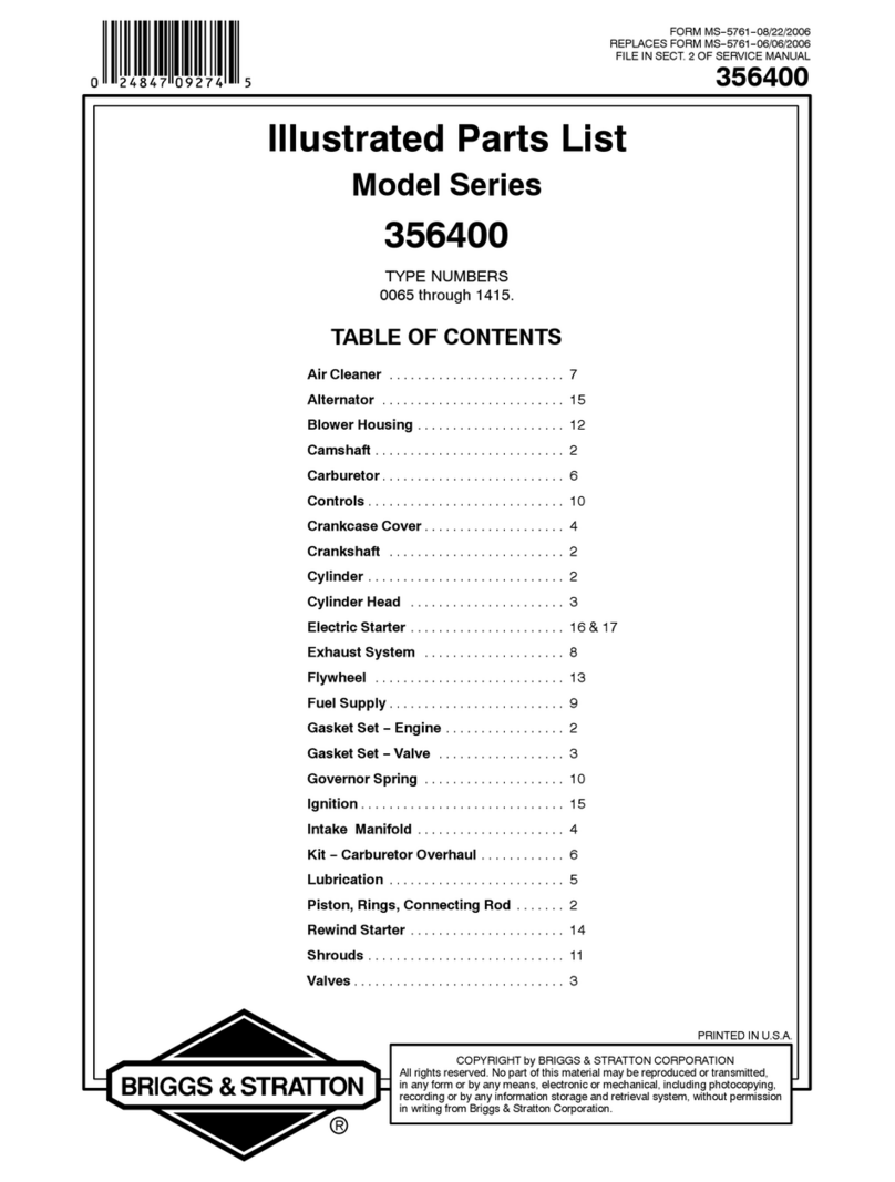 Briggs & Stratton 356400 Series Setup guide