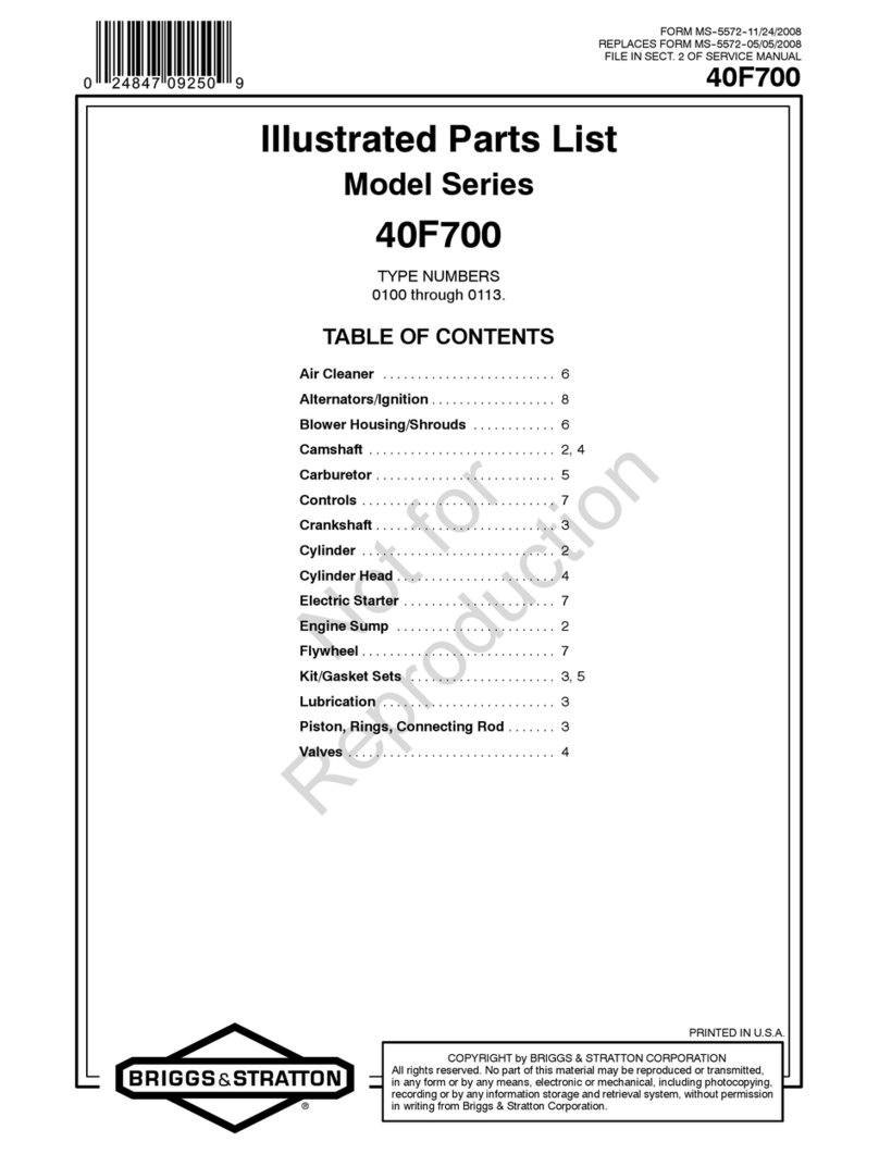 Briggs & Stratton 40F700 Series Illustrated parts list