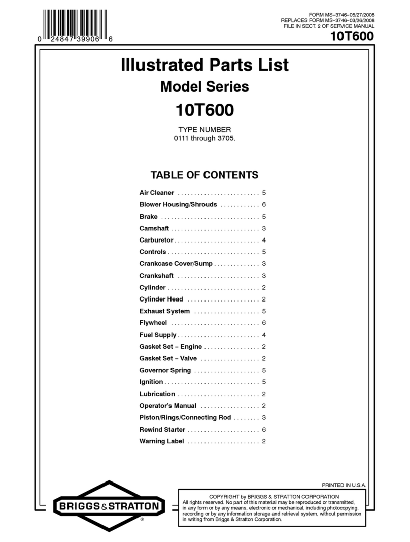 Briggs & Stratton 10T600 Series Setup guide