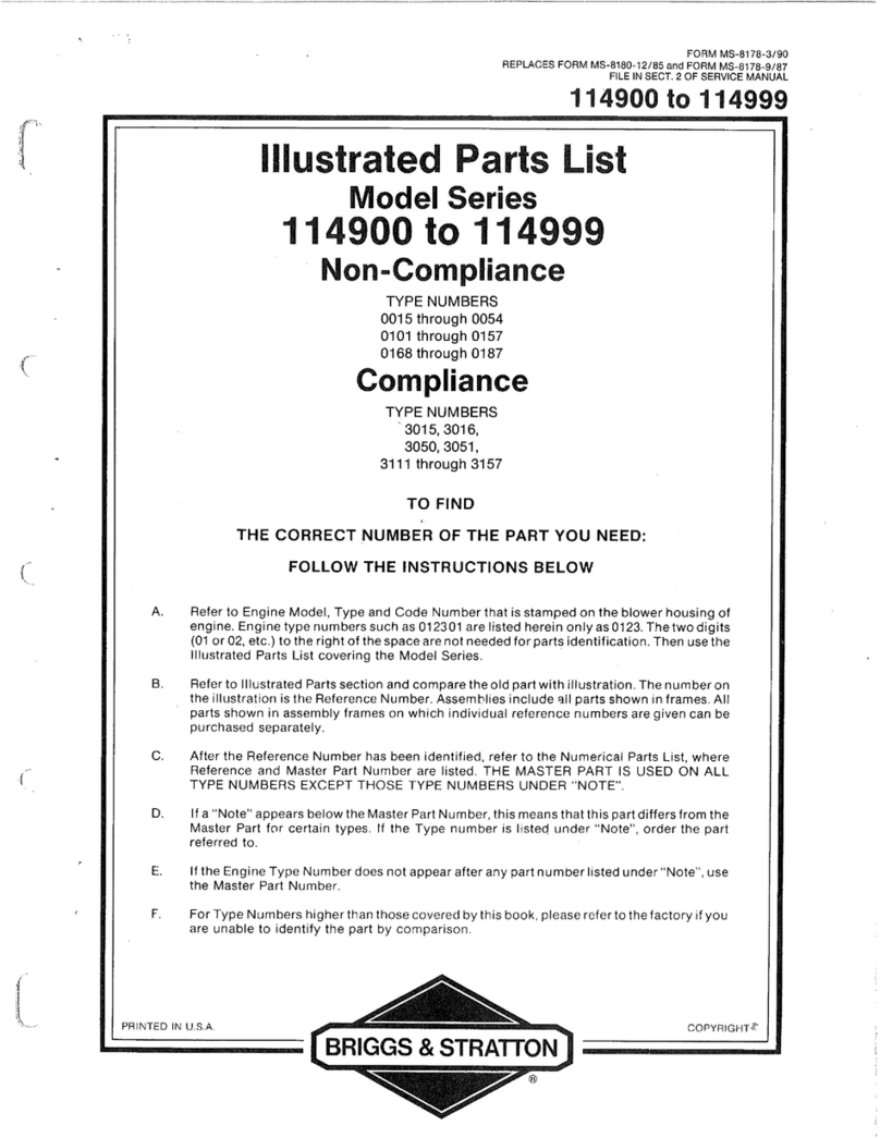 Briggs & Stratton 114900 to 114999 User manual