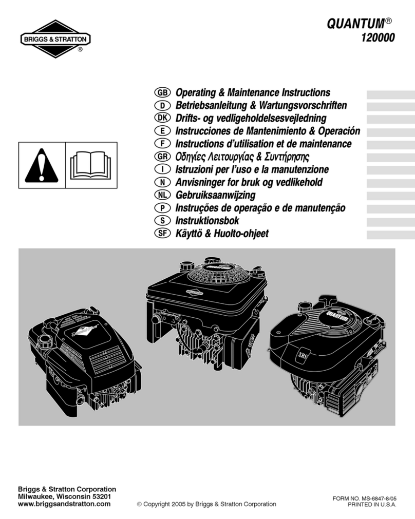 Briggs & Stratton 120000 Operating and maintenance instructions