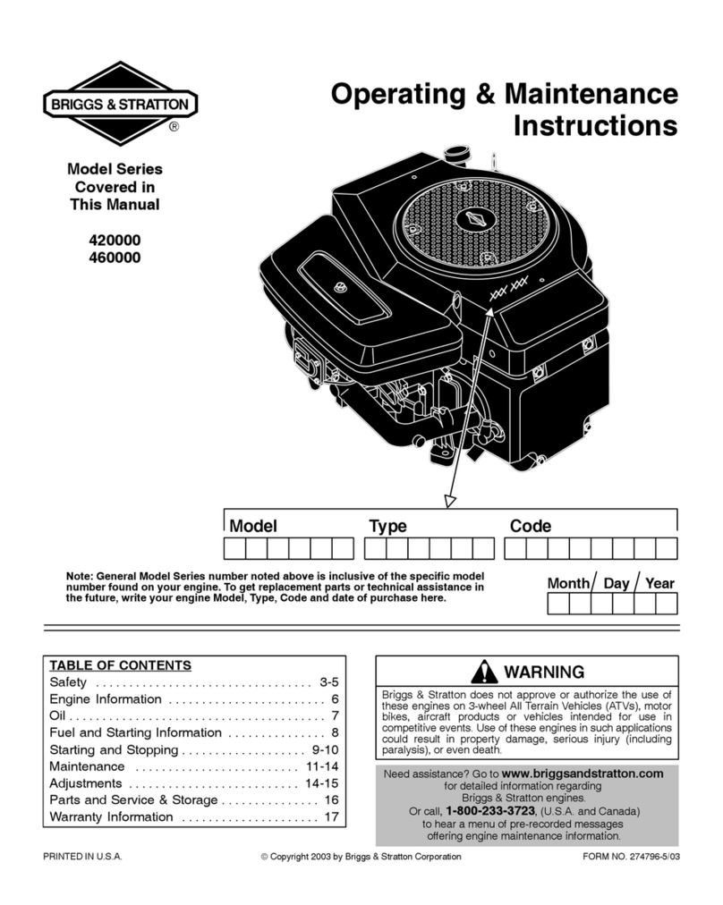 Briggs & Stratton 420000 Series Manual