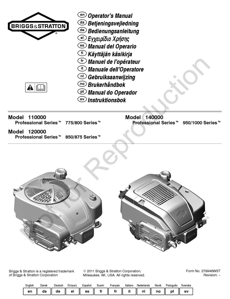 Briggs & Stratton 140000 Professional 1000 Series User manual Briggs & Stratton 140000 Professional 1000 Series User manual