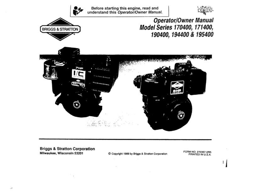 Briggs & Stratton Sno/Gard 170400 Series Operator owner's manual