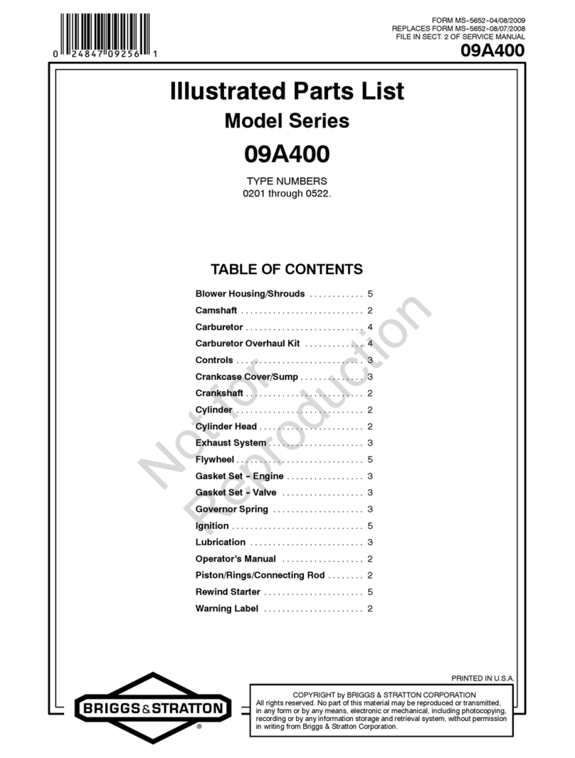 Briggs & Stratton 09A400 Series Setup guide