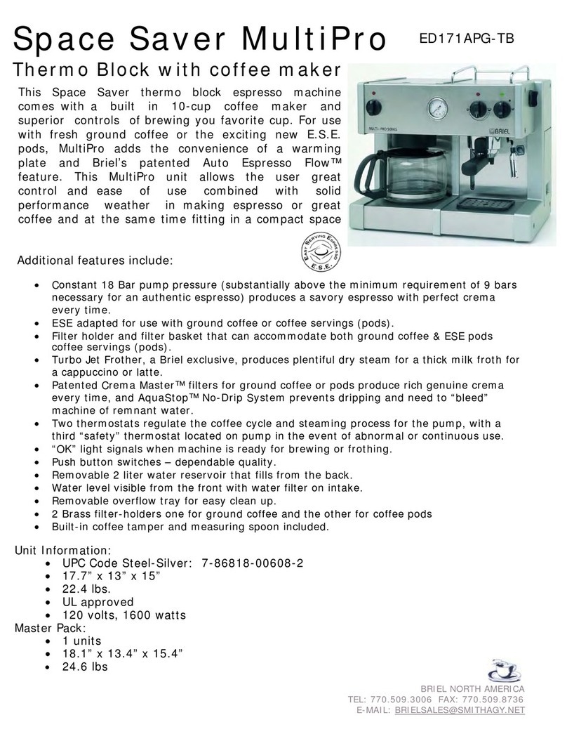 Briel Auto Espresso Flow ED171APG-TB User manual Briel Auto Espresso Flow ED171APG-TB User manual