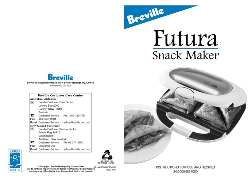 Breville Futura SG2000 User manual Breville Futura SG2000 User manual