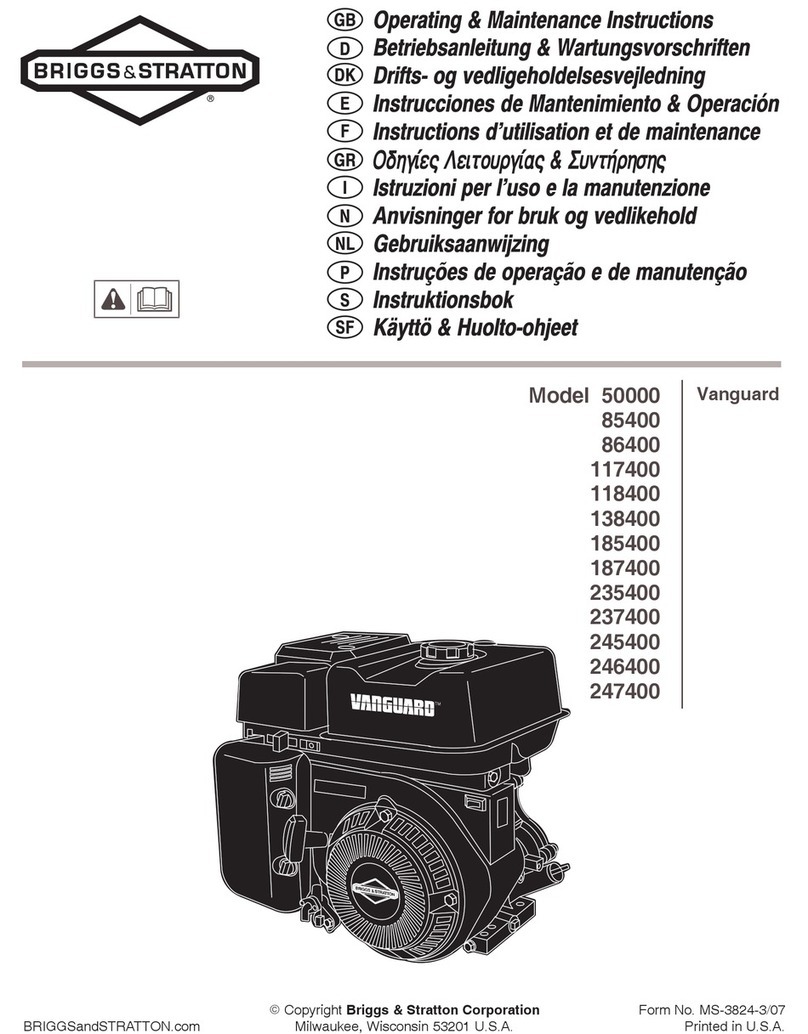 Briggs & Stratton Vanguard 117400 Installation and operation manual