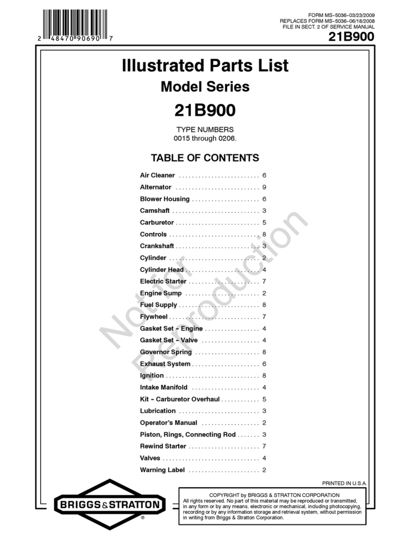 Briggs & Stratton 21B900 Series Illustrated parts list