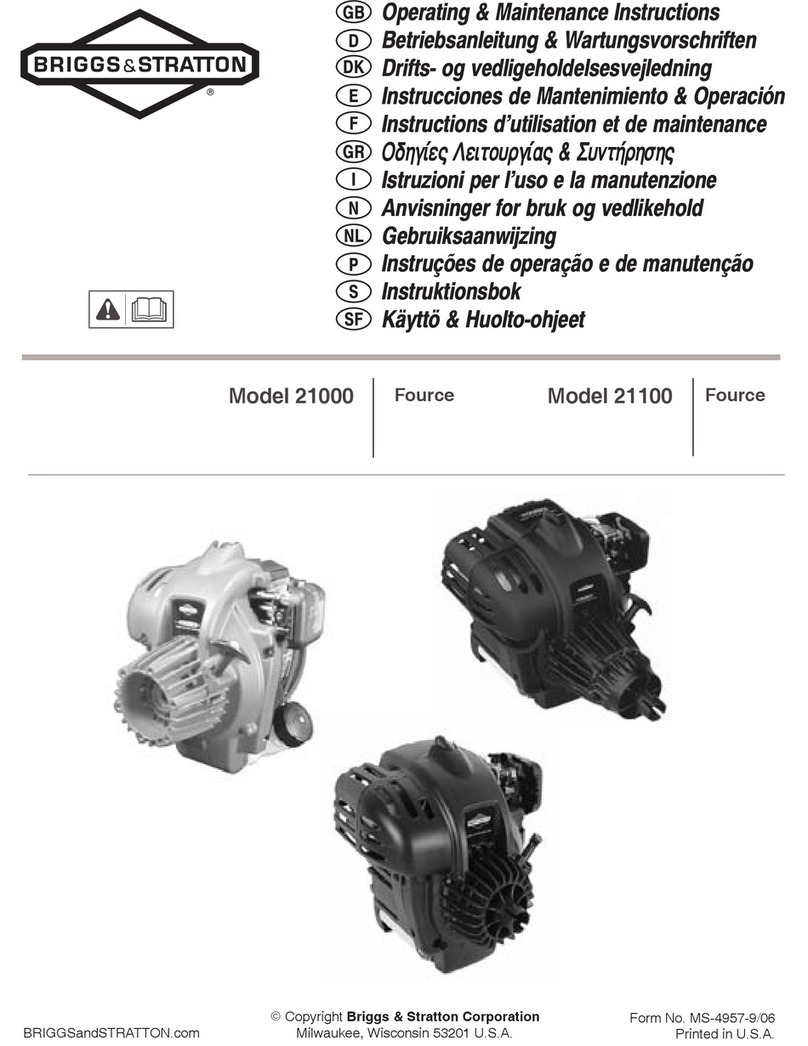 Briggs & Stratton Fource 21100 Operating and maintenance instructions