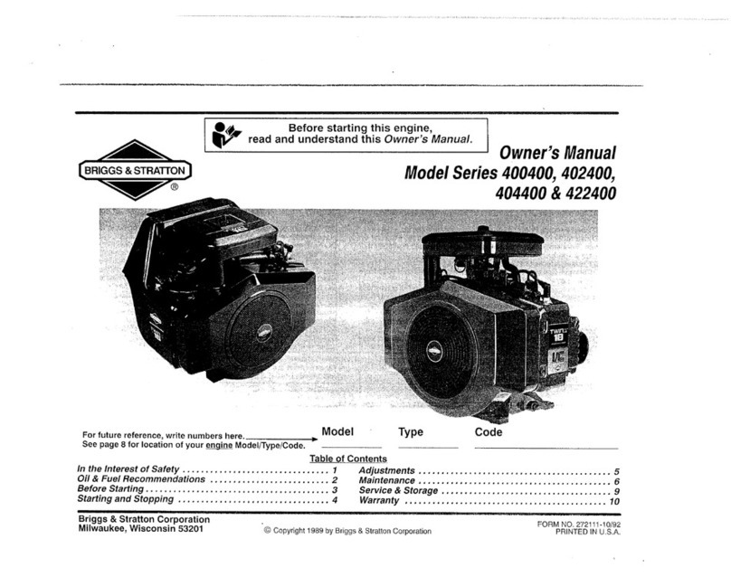 Briggs & Stratton 400400 Series User manual