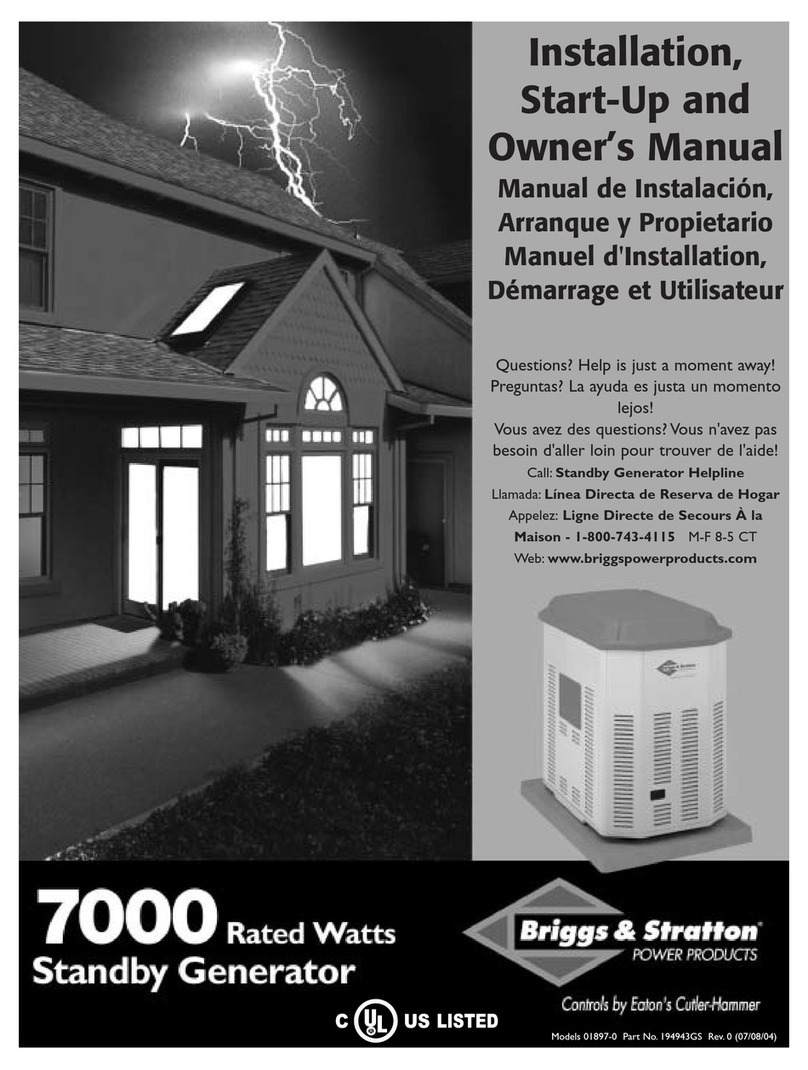 Briggs & Stratton 01897-0 Installation instructions