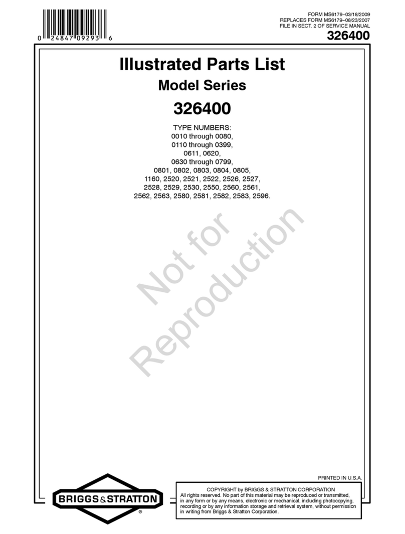 Briggs & Stratton 326400 Series Illustrated parts list Briggs & Stratton 326400 Series Illustrated parts list