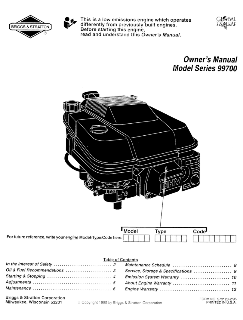Briggs & Stratton 99700 Series User manual