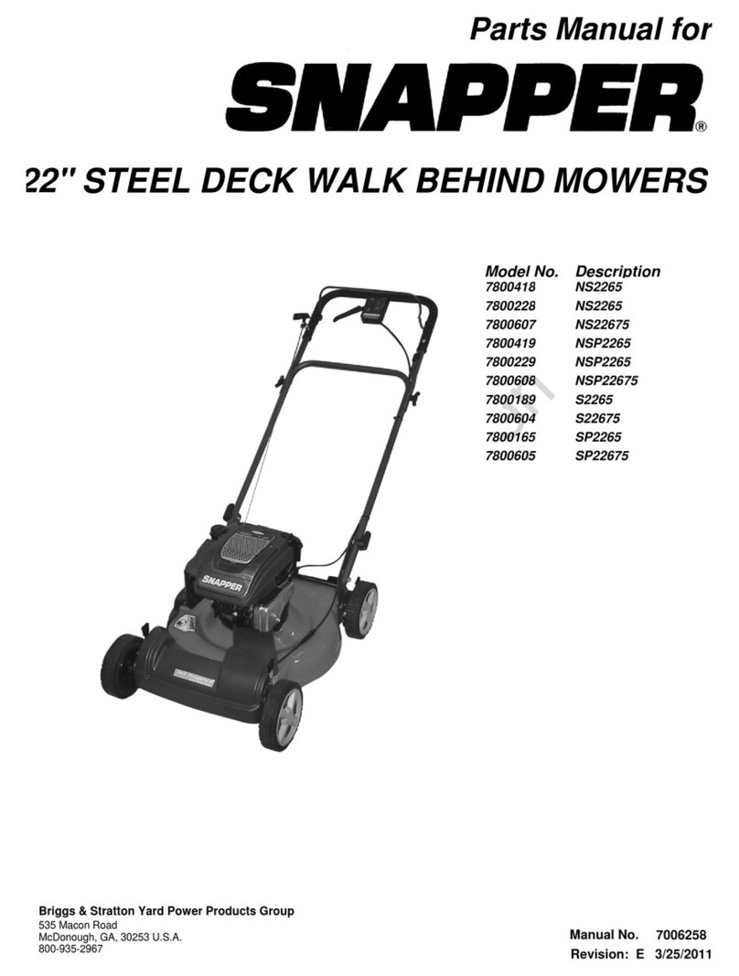 Snapper 7800165 User manual Snapper 7800165 User manual