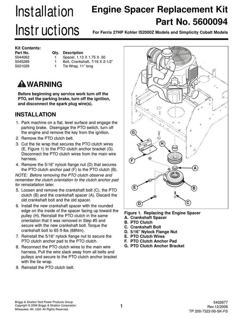 Briggs & Stratton IS2000Z 5900619 installation instructions