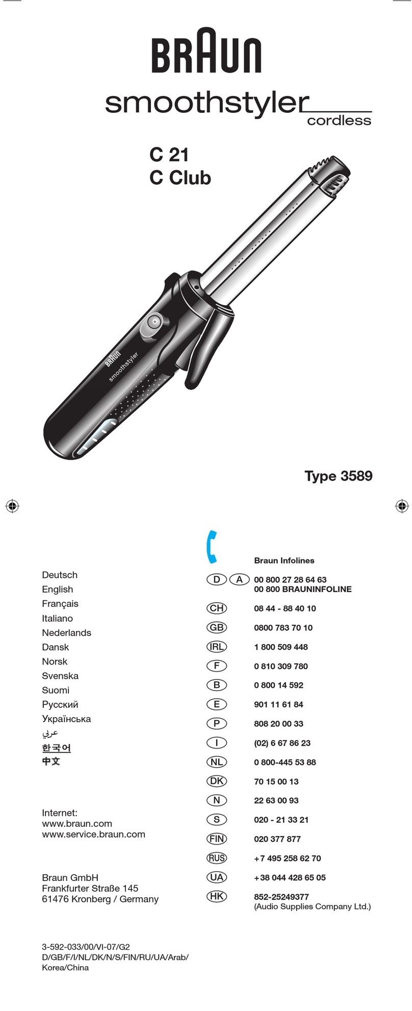Braun C 21 User manual