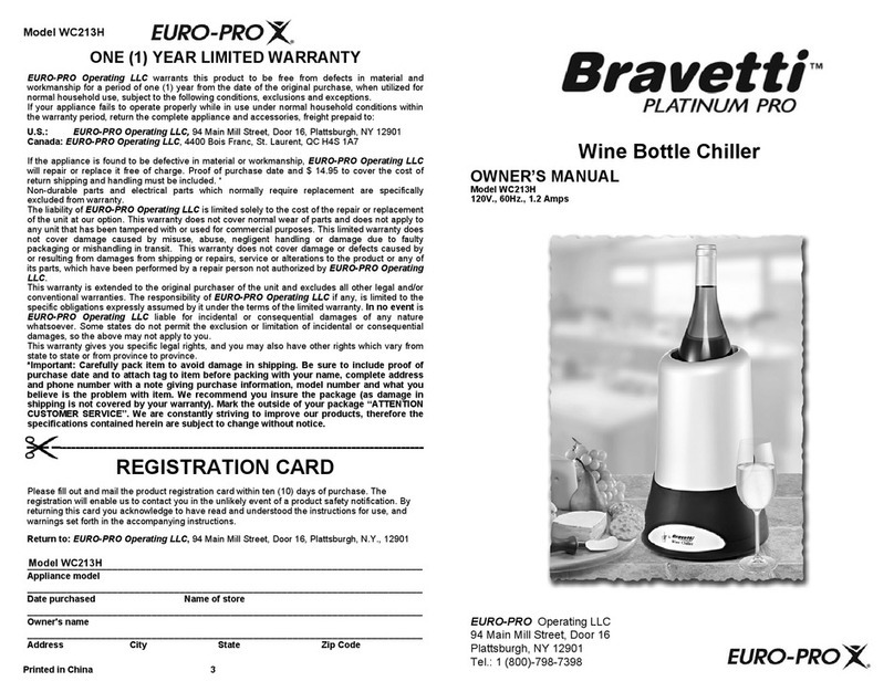 Bravetti PLATINUM PRO WC213H owner's manual Bravetti PLATINUM PRO WC213H owner's manual