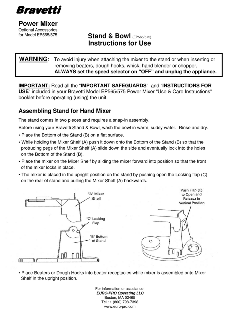 Bravetti POWER MIXER EP565 Instructions for use