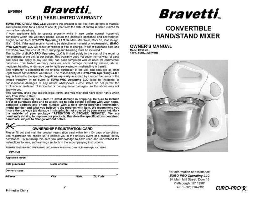 Bravetti EURO-PRO EP585H User manual