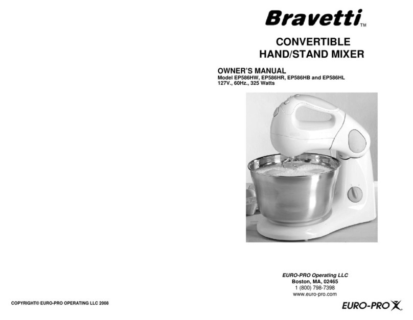 Bravetti HAND/STAND MIXER EP586HB User manual