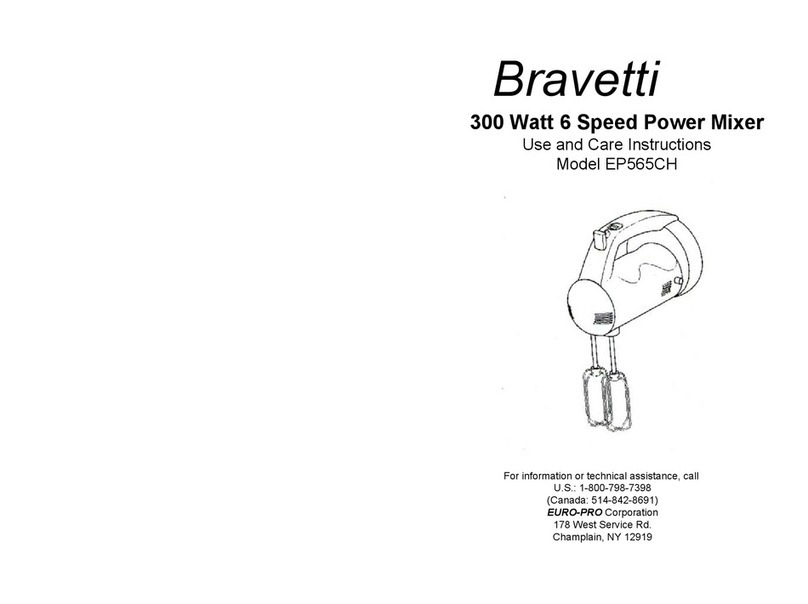 EUROPRO Bravetti EP565CH Use and care instructions