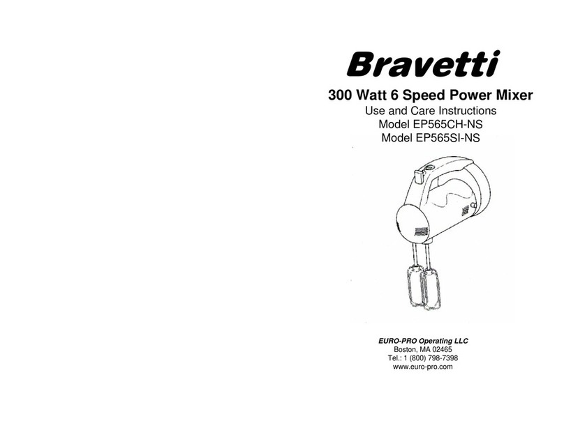 EUROPRO Bravetti EP565CH-NS Quick reference guide EUROPRO Bravetti EP565CH-NS Quick reference guide