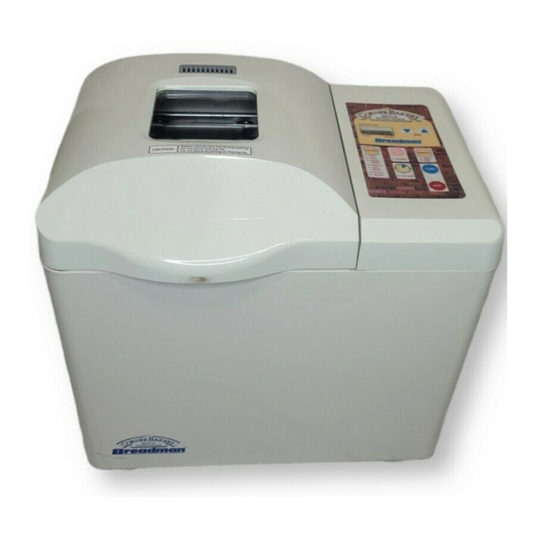 Breadman CORNER BAKERY TR888 instruction manual