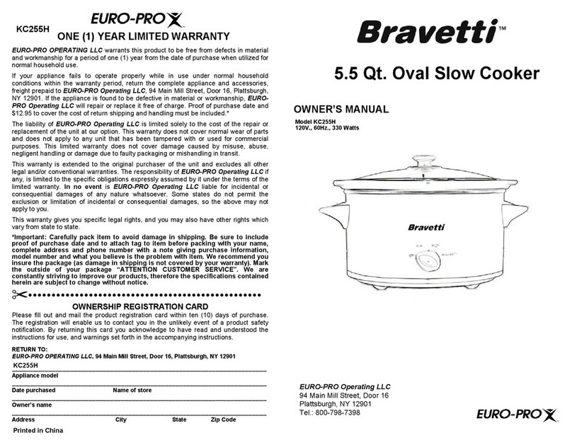 Bravetti EURO-PRO KC255H owner's manual