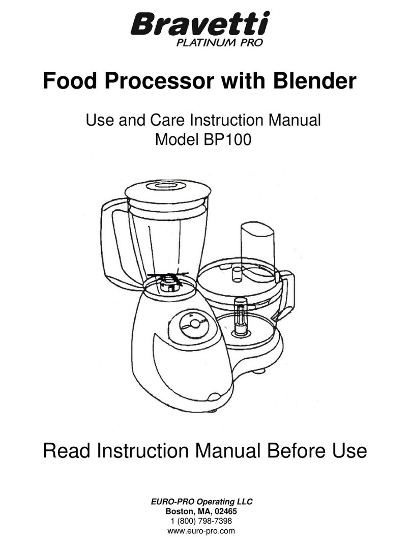 Bravetti FOOD PROCESSOR WITH BLENDER BP100 Installation instructions Bravetti FOOD PROCESSOR WITH BLENDER BP100 Installation instructions