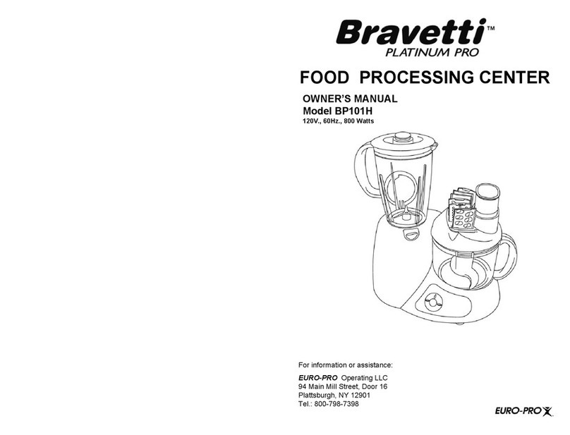 Bravetti FOOD PROCESSING CENTER BP101H User manual Bravetti FOOD PROCESSING CENTER BP101H User manual