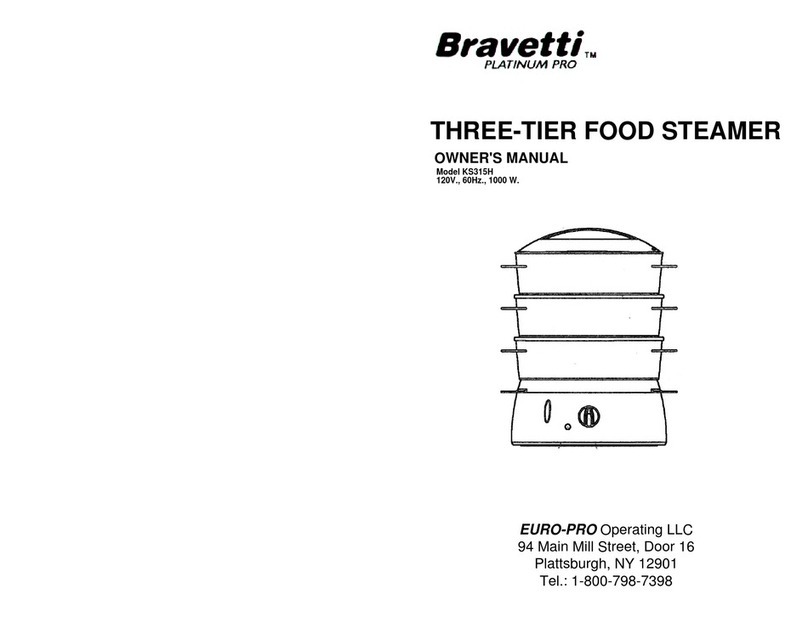Bravetti THREE-TIER FOOD STEAMER KS315H owner's manual