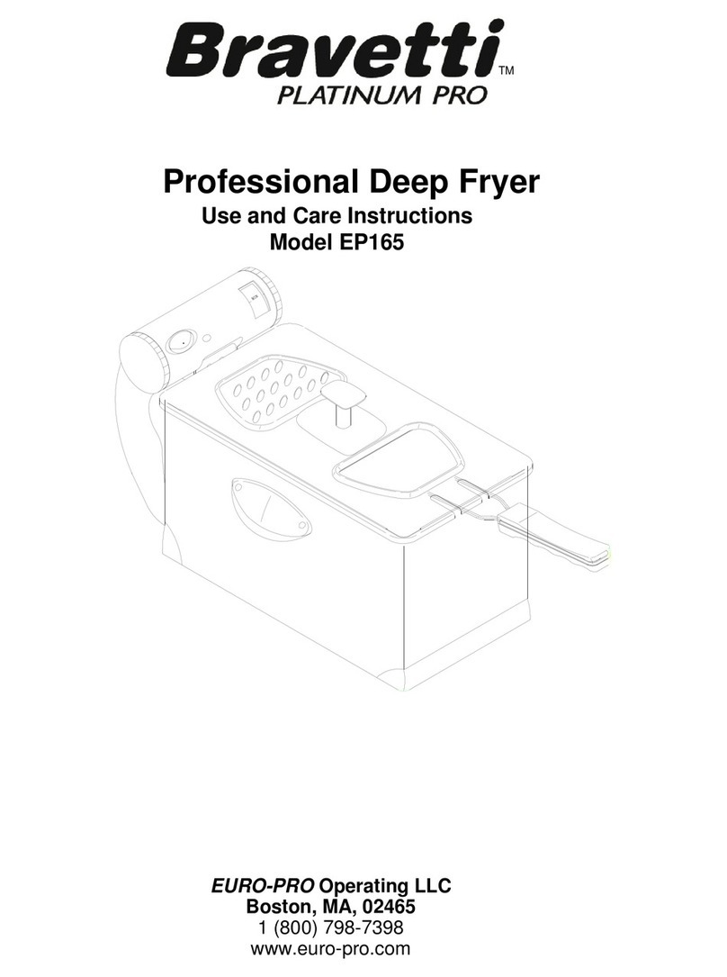 Bravetti PROFESSIONAL DEEP FRYER EP165 Use and care instructions