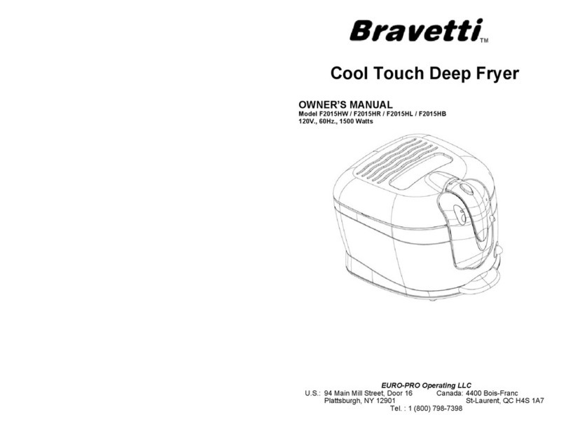 Bravetti COOL TOUCH DEEP FRYER F2015HB User manual