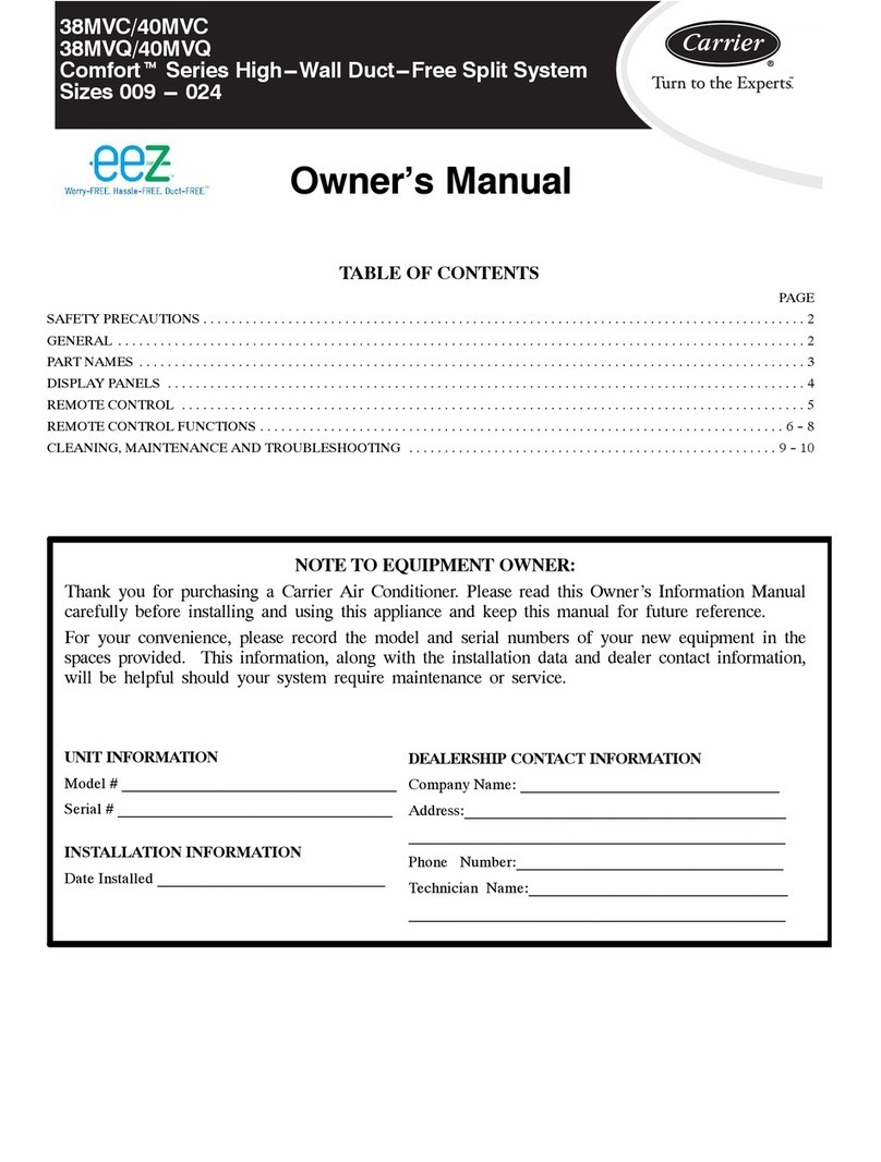 Carrier EEZ 38MVC User manual